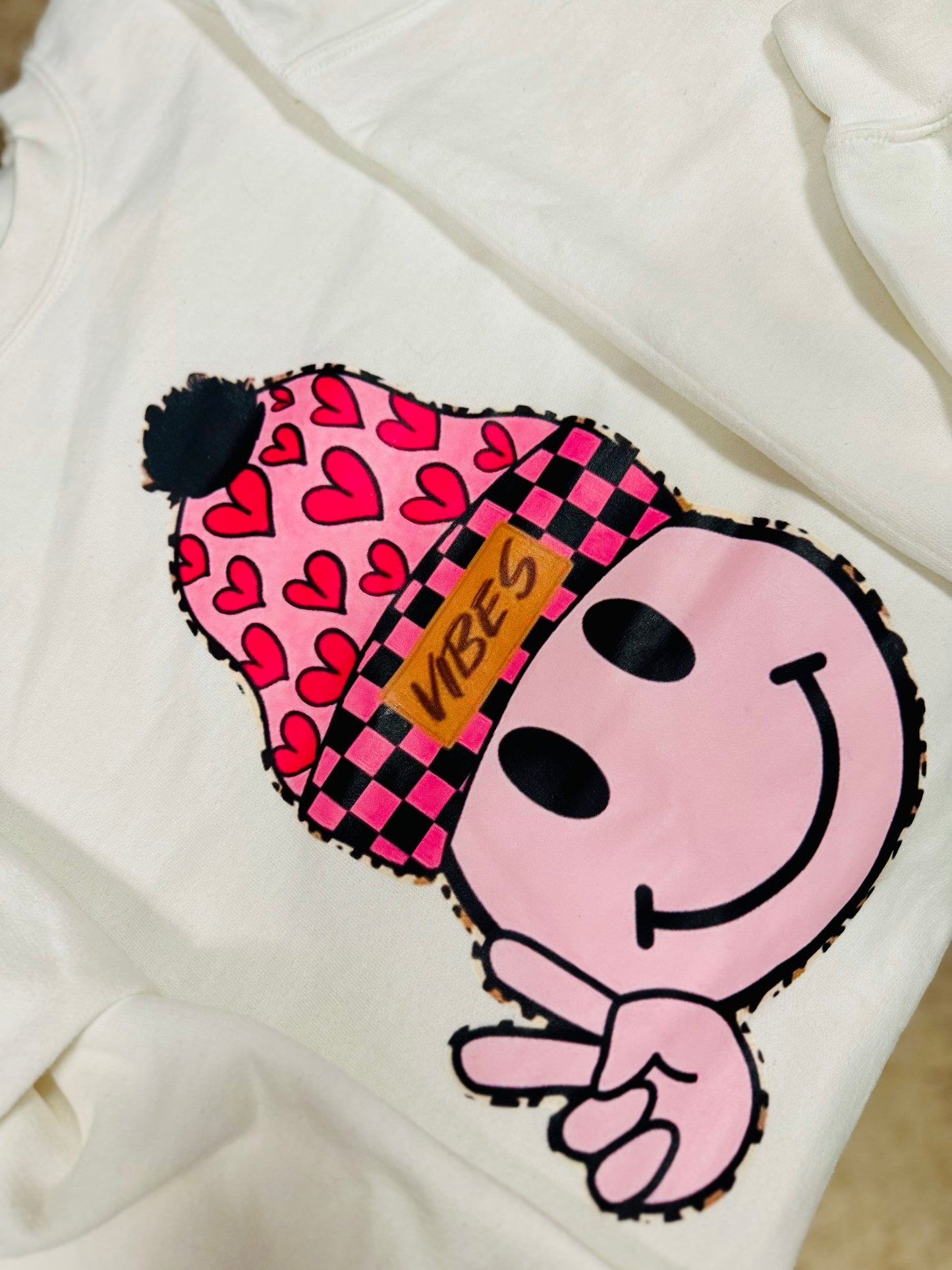 Valentine Heart Beanie Vibes Sweatshirt